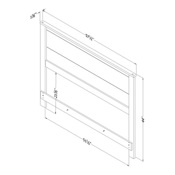 Tête de lit pour lit double Fynn de South Shore Furniture, chêne hivernal