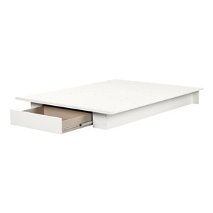 Grand lit plateforme Kanagane de South Shore Furniture, blanc