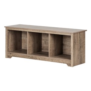 Banc de rangement décontracté Vito de South Shore Furniture, chêne gris