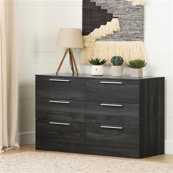 South Shore Furniture Step One Essential Grey Oak 6-drawer Double Dresser