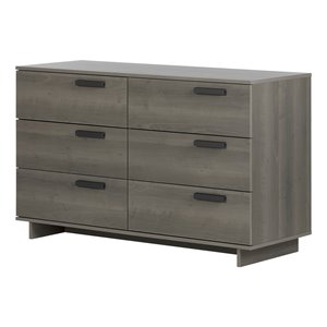Commode double à 6 tiroirs Cavalleri de South Shore Furniture, érable cendré