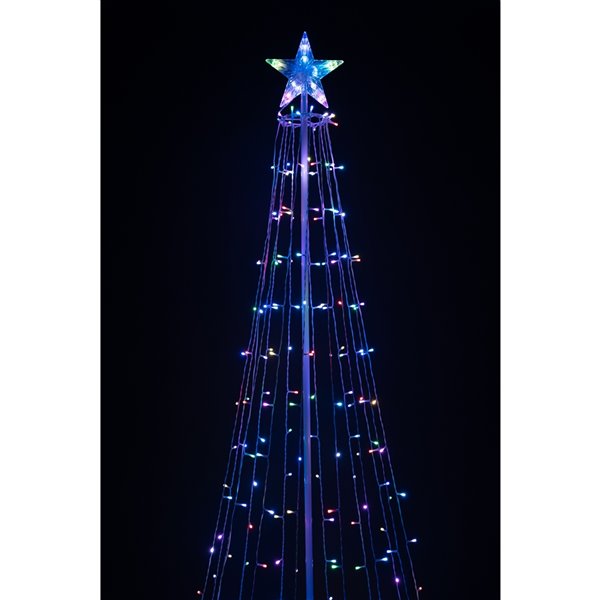 Hi-Line Gift Ltd. 1-Pack 82.67-in H Freestanding Christmas Tree Light Display with Colour Changing LED