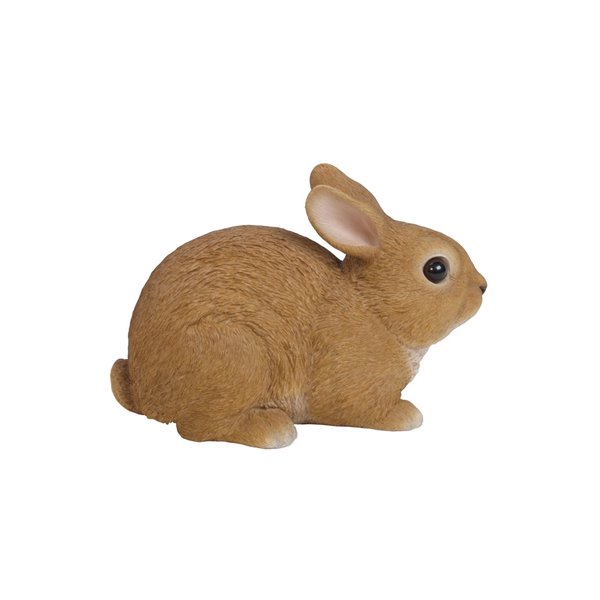 Hi-Line Gift Ltd. 6 H x 5.75-in W Brown Sitting Rabbit Resin Garden ...