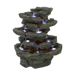 Hi-Line Gift Ltd. 28-in H Resin Tiered Indoor Fountain