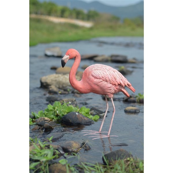 Hi-Line Gift Ltd. 20.5 H x 9-in W Pink Flamingo Resin Garden Statue