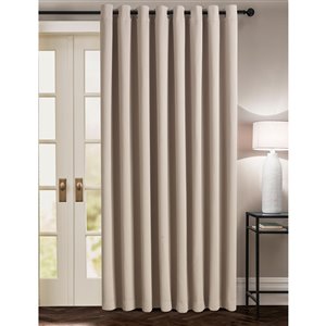 Panneau de rideau simple occultant beige en polyester avec doublure entrelacée par Swift Home de 100 po