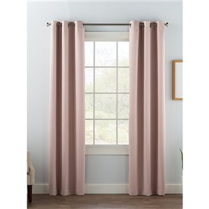 Panneau de rideau simple occultant rose pâle en polyester avec doublure entrelacée par Swift Home de 63 po