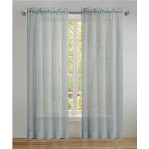 Panneau de voilage double gris en polyester avec doublure entrelacée par Swift Home de 63 po