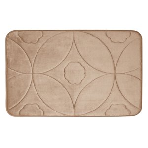 Swift Home Ogee 17-in x 24-in Taupe Polyester Memory Foam Bath Mat