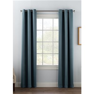 Panneau de rideau simple occultant bleu gris en polyester avec doublure entrelacée par Swift Home de 63 po