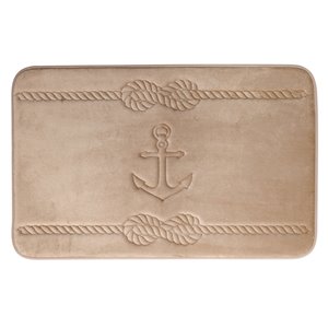Swift Home Anchor 20-in x 32-in Taupe Polyester Memory Foam Bath Mat