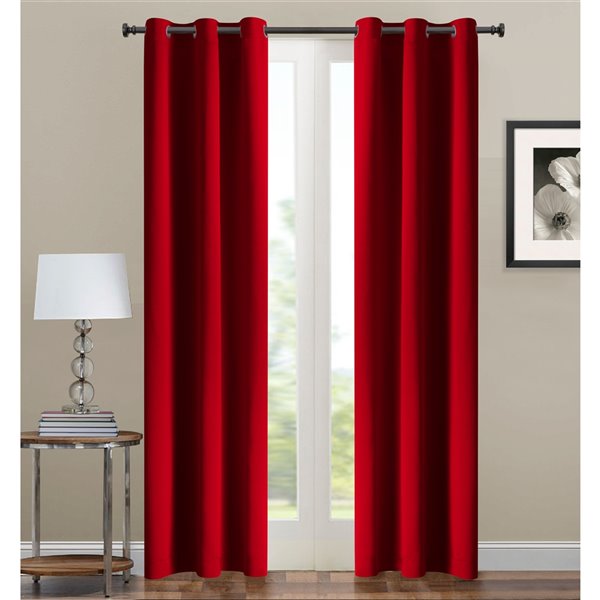 Swift Home 84 In Red Polyester Blackout, Red Panel Curtains