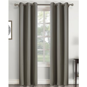 Panneau de rideau simple assombrissant gris anthracite en polyester avec doublure entrelacée par Swift Home de 95 po