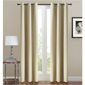 Swift Home 95-in Pearl Polyester Blackout Interlined Single Curtain Panel