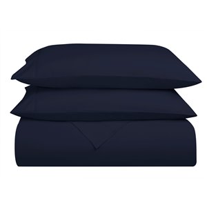 Swift Home Queen Microfibre 4-Piece Navy Blue Bed Sheets