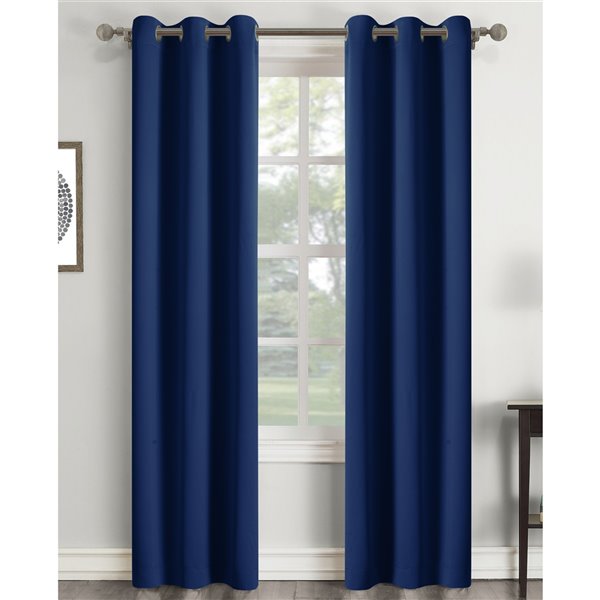 Single Grommet Curtain Panel 108884 Nav, Navy Grommet Curtains 63
