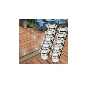 Ason Decor 10-Pack 0.5-Watt Stainless Steel Low Voltage Plug-in LED Deck Light Kit