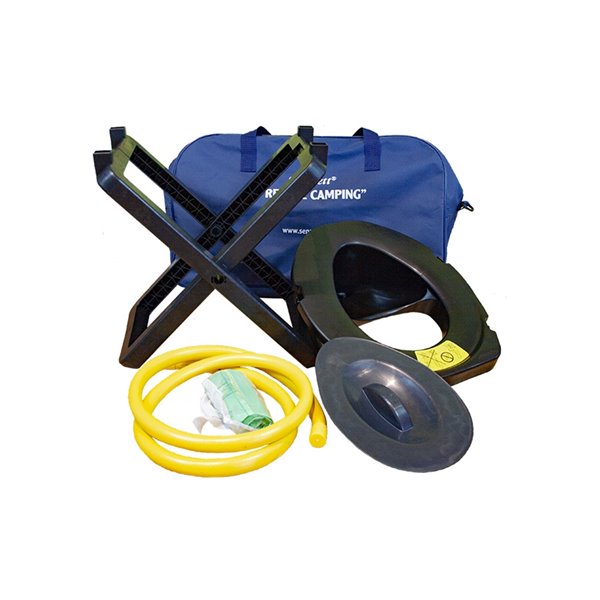 Toilette Portable Pliable - Réservoir Déchets Inclus, Antidérapante - Pour Camping, Camping-car, Chantier