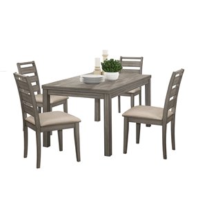 HomeTrend Bainbridge Weathered gray Dining Room Set - With Rectangular Table