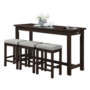 HomeTrend Connected Espresso Dining Room Set With Rectangular Table