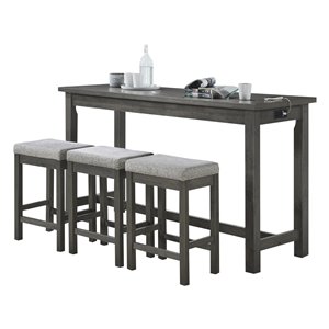 Ensemble de salle à manger Connected gris avec table rectangulaire HomeTrend