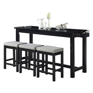 Ensemble de salle à manger Connected noir avec table rectangulaire Mazin Furniture Industrials
