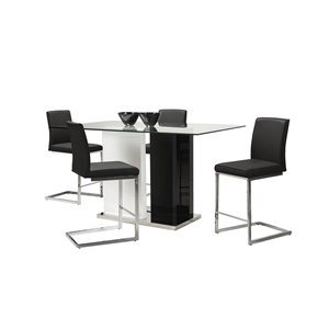 HomeTrend Libra - Black and white - Dining Room Set With Rectangular Table