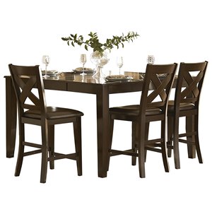HomeTrend Crown Point Merlot Dining Room Set With Rectangular Table