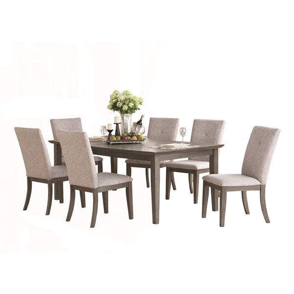 Hometrend Felicity Light Gray Dining, Gray And Brown Dining Room Table