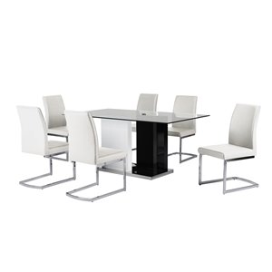 HomeTrend Libra Black and white Dining Room Set - Rectangular Table