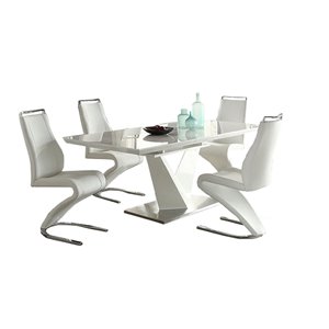 Ensemble de salle à manger Manhattan blanc avec table rectangulaire, Mazin Furniture Industrials