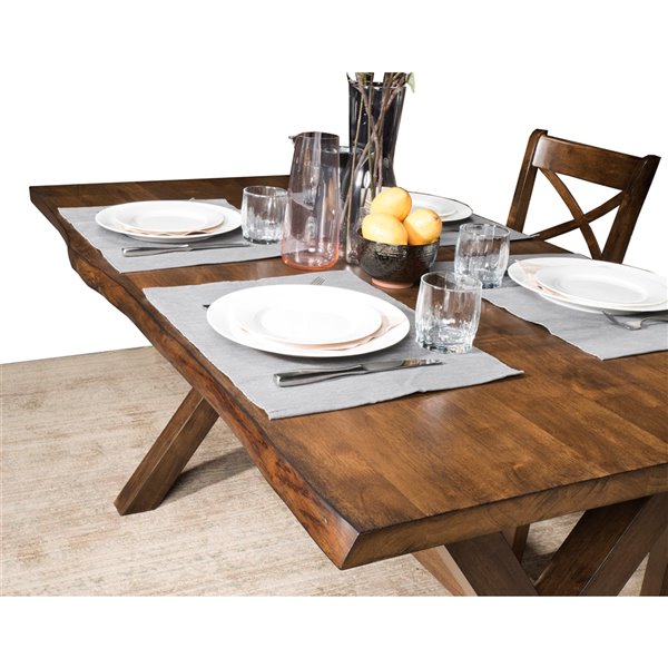 HomeTrend [[[[team Name]]]] Pandora Oak Rectangular Fixed Standard (30-in H) Table , Wood With Brown Wood Base