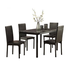 Ensemble de salle à manger Tempe noir avec table rectangulaire Mazin Furniture Industrials