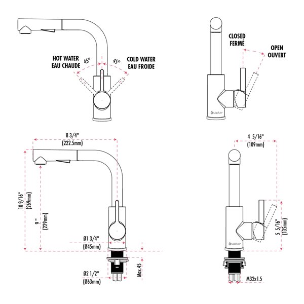 Robinet de cuisine Anna de akuaplus®®, chrome