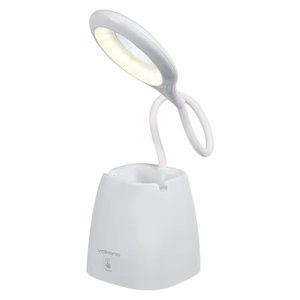 Lampe de bureau standard blanche Radiant Series 18,5 po ajustable avec interrupteur marche/arrêt de Volkano