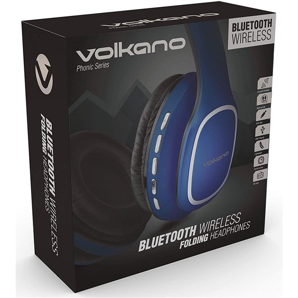 Écouteurs supra-auriculaires bleus de Volkano