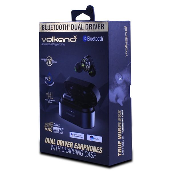 Écouteurs noirs intra-auriculaires de VolkanoX