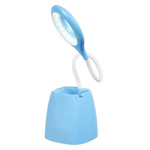 Lampe de bureau standard bleue Radiant Series 18,5 po ajustable avec interrupteur marche/arrêt de Volkano