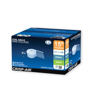 Crisp-Air 3-1/4-in 0.120-Gauge 15° Bright Steel Collated Framing Nails 4000/pk