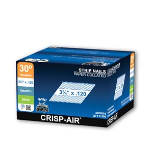 Crisp-Air 3-1/4-in 0.120-Gauge Bright Steel Collated Framing Nails 1000/pk