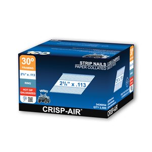 Crisp-Air 2-3/8-in 0.113-Gauge Hot-Dipped Galvanized Steel Collated Framing Nails 2500/pk