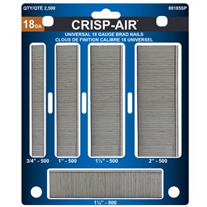 Clous de finition en bande en acier galvanisé de 2 po de calibre 18 par Crisp-Air, pqt de 2500
