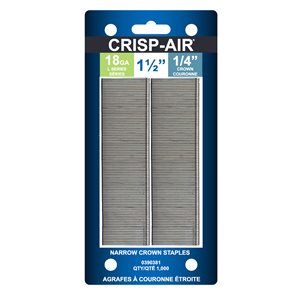 Crisp-Air 1-1/2-in Leg x 1/4-in Narrow Crown 18-Gauge Collated Finish Staples 1000/pk