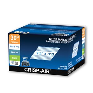 Crisp-Air 2-3/8-in 0.113-Gauge Bright Steel Collated Framing Nails 2500/pk
