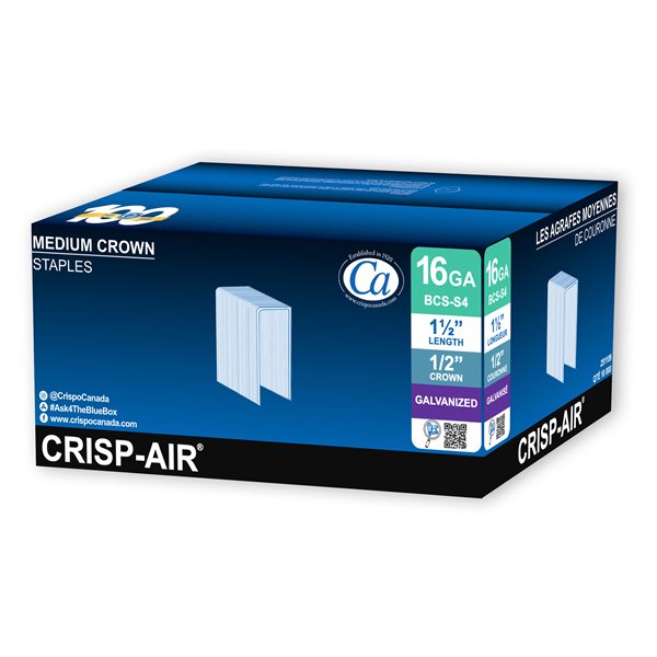 Staps Rona Crisp-Air 1-1/2-in Leg x 1/2-in x 1/2-in 16-Gauge Medium Crown Collated ...