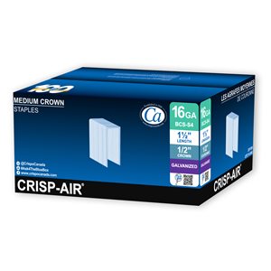 Crisp-Air 1-1/2-in Leg x 1/2-in x 1/2-in 16-Gauge Medium Crown Collated Finish Staples 10,000/pk