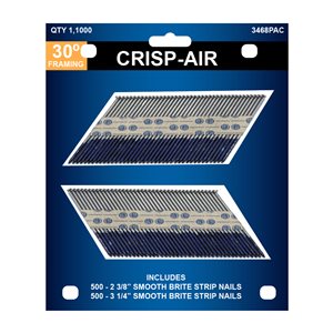 Crisp-Air 3-1/4-in 0.113-Gauge Bright Steel Collated Framing Nails 1000/pk
