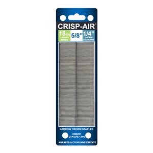Crisp-Air 5/8-in Leg x 1/4-in Narrow Crown 18-Gauge Collated Finish Staples 1000/pk