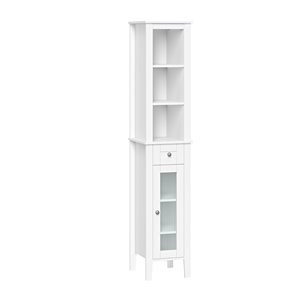 RiverRidge Home Prescott 11.75-in W x 60-in H x 13-in D White MDF Freestanding Linen Cabinet