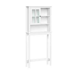 RiverRidge Home Danbury 27.44-in W x 63.75-in H x 7.75-in D White MDF Over the Toilet Etagere
